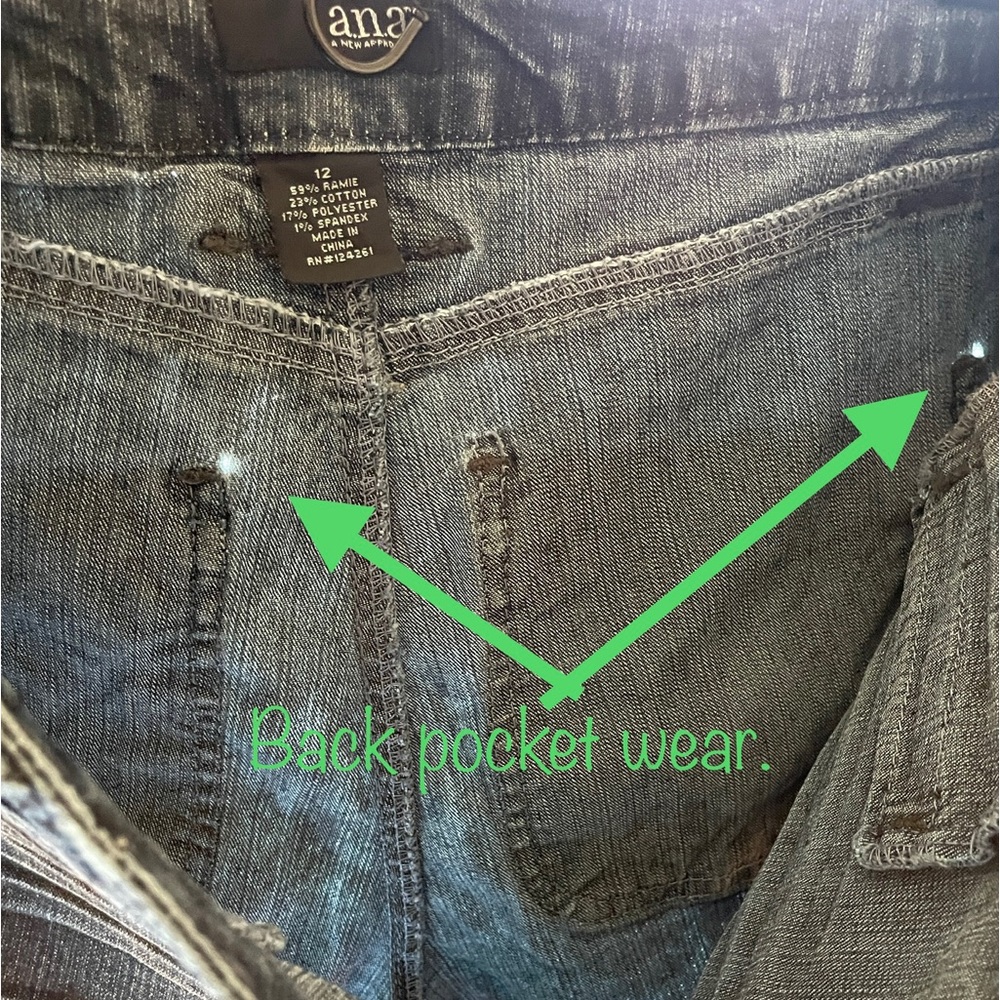 a.n.a Shorts, Size 12, Denim, Blue Jean, Womens, XX Belt loops, Distressed Line - Picture 8 of 13